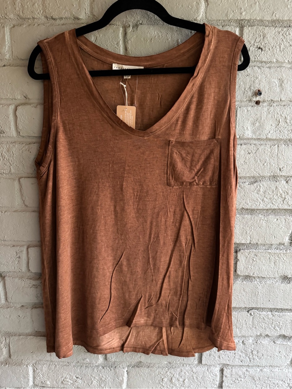 Jane & Delancey NWT Sz S Brown tank top  Rayon Spandex